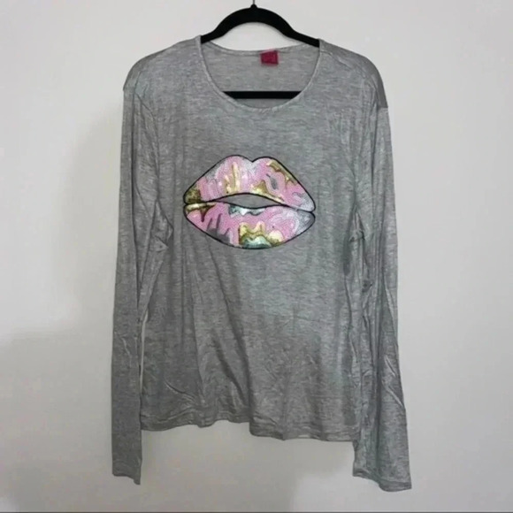 Melissa Masse top with camo sequin lip 1x NWOT - Picture 2 of 5